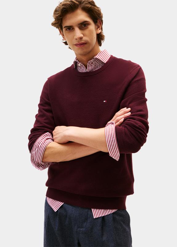 Tommy Hilfiger Pullover Rood ESSENTIAL STRUCTURE CREW NECK MW0MW36347/XIH