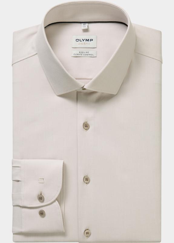 Olymp Zakelijk overhemd heren Beige Level Five 24/Seven 073464/21