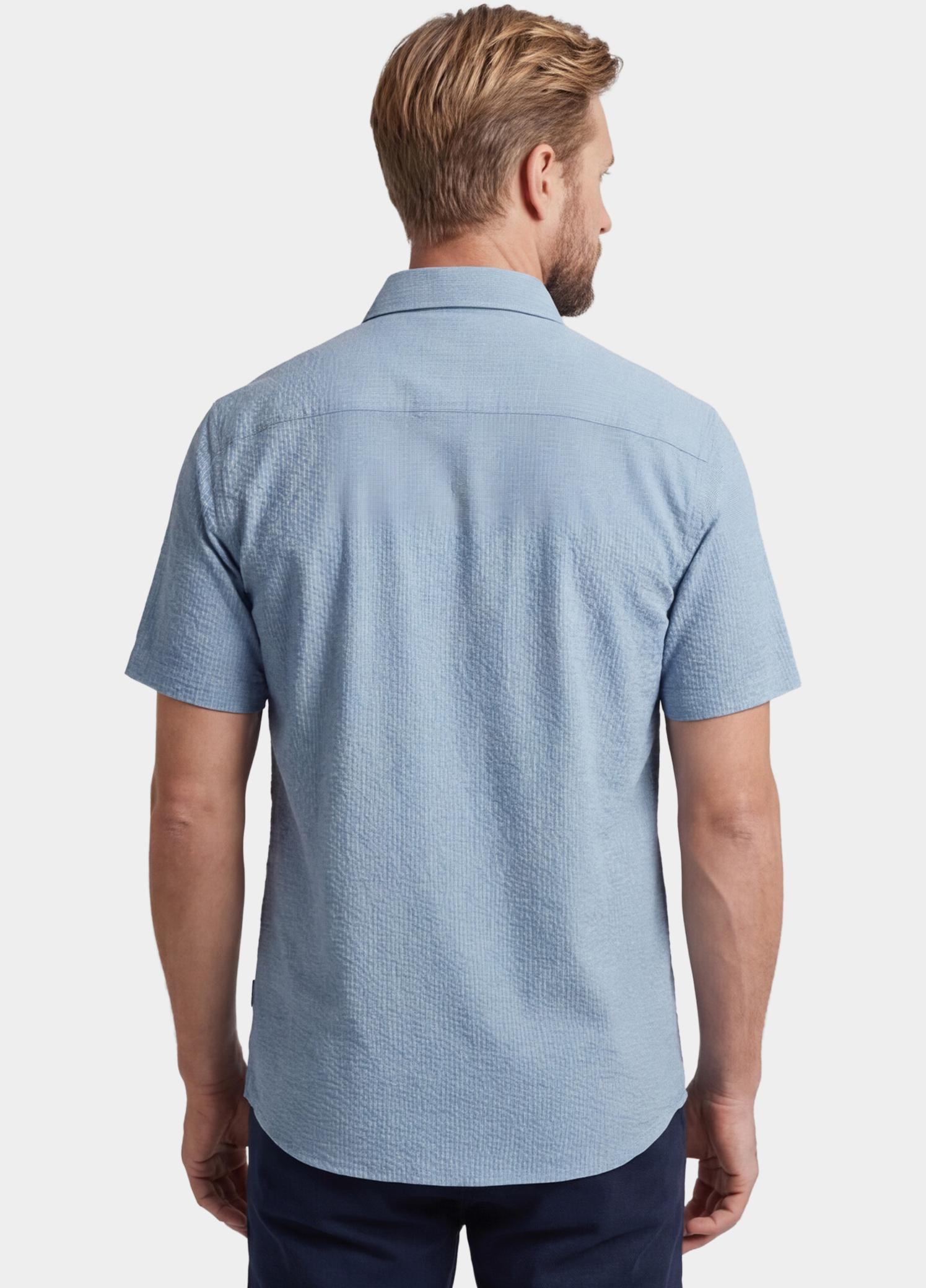 Giordano overhemd korte mouw heren Blauw Puglia Short Sleeve Shirt Tec 616005/61