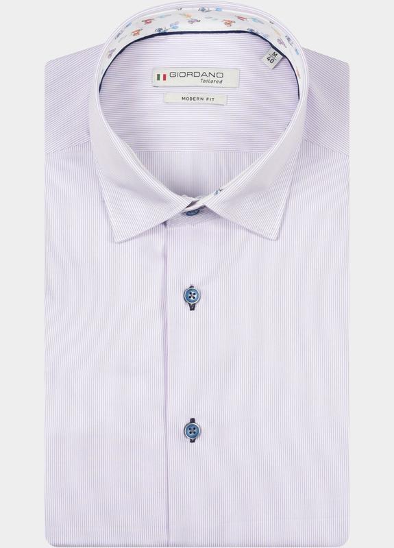 Giordano Overhemd heren Paars Belmonte Long Sleeve Button U 617830/40