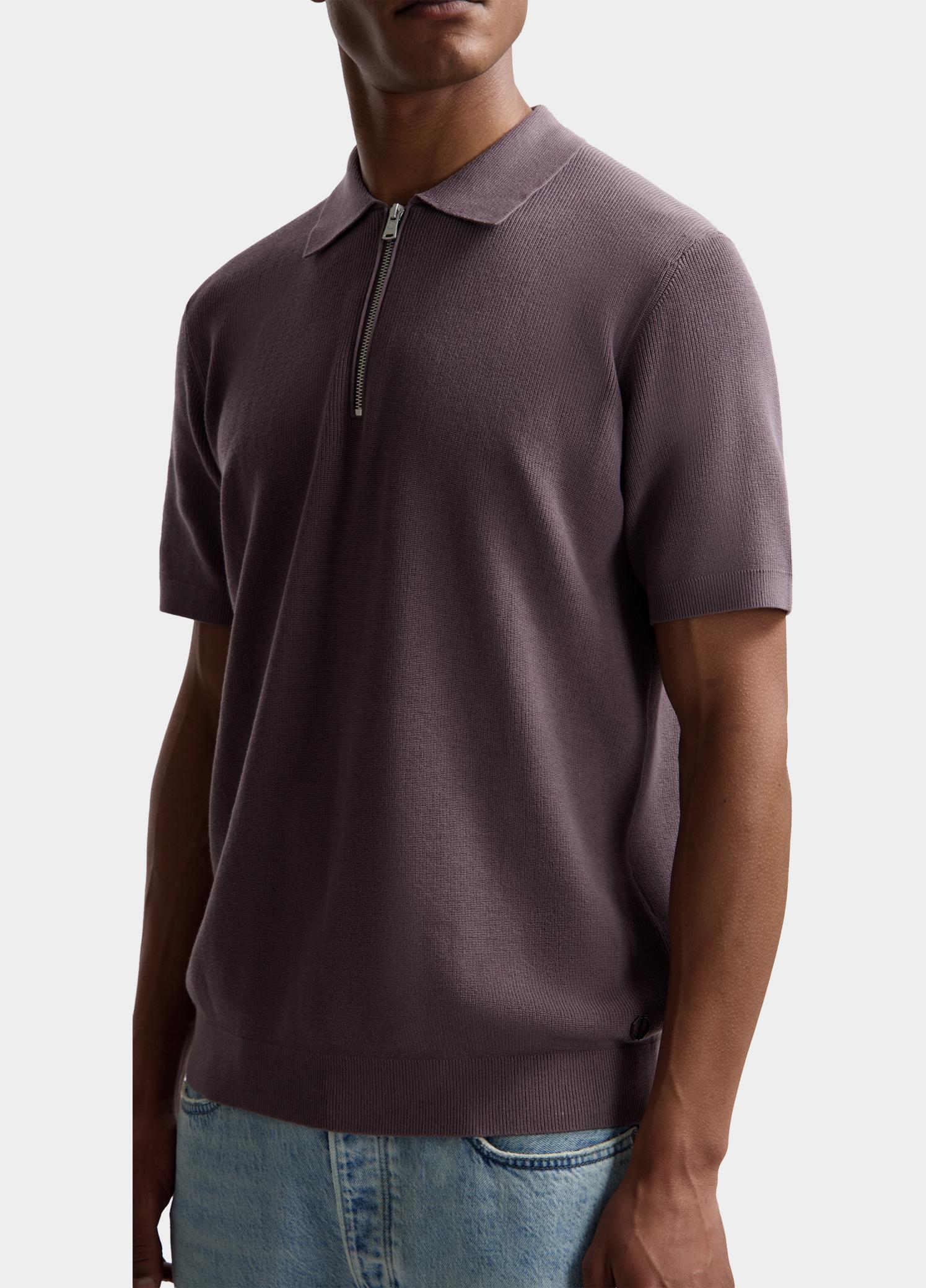 Dstrezzed Polo heren Paars Silas Zip Polo 421158/463