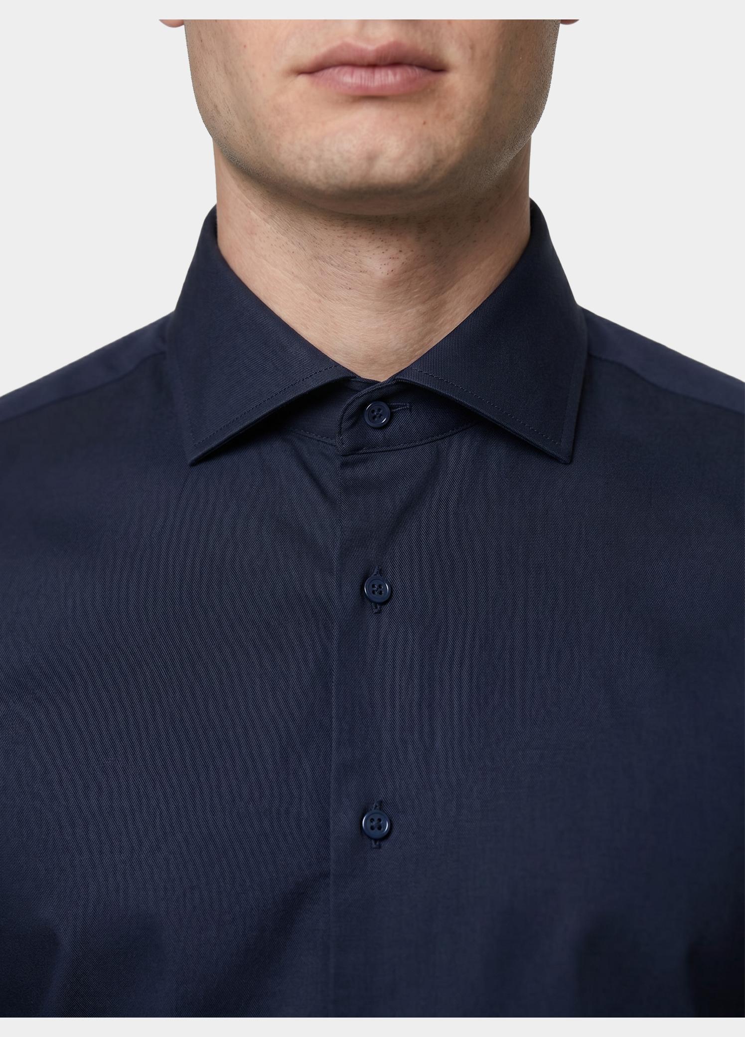 Profuomo Zakelijk overhemd heren Blauw Japanese Knitted Hux PP2H00008/C