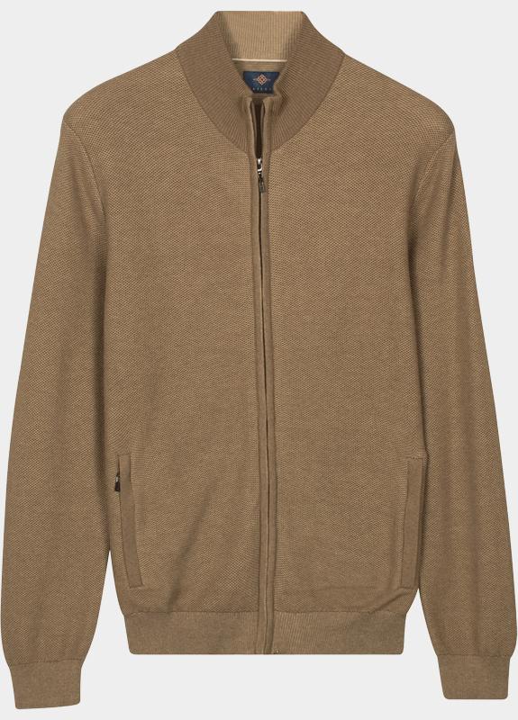 Baileys Vest heren Bruin Cardigan Zip  2-tone Jacquard 612050/865