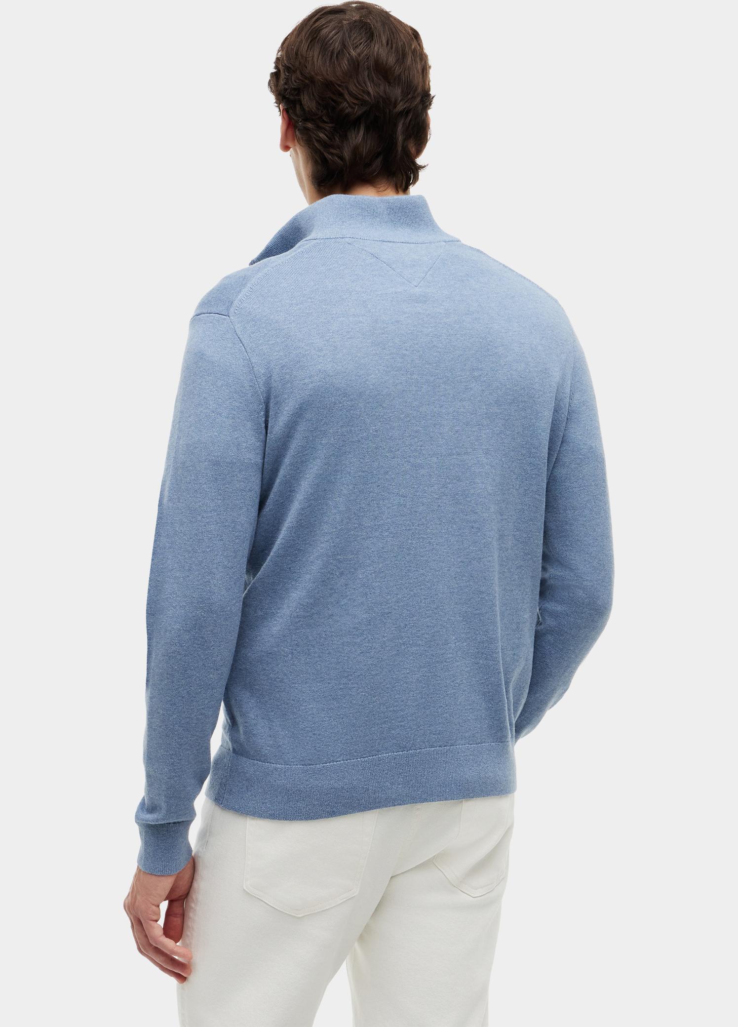 Tommy Hilfiger Half Zip Blauw ESSENTIAL COTTON ZIP MOCK MW0MW37331/D0Z