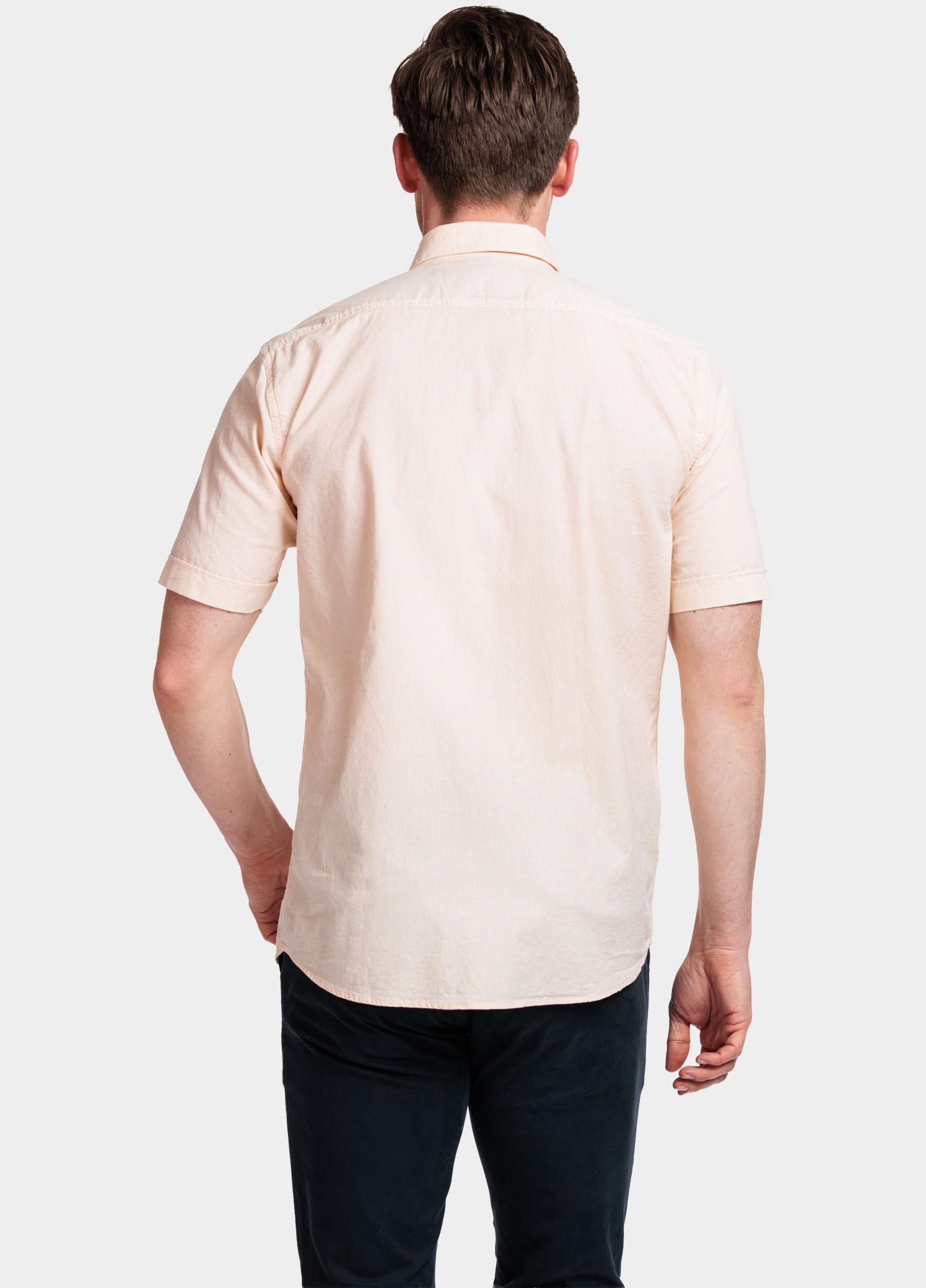 Giordano overhemd korte mouw heren Roze League, SS Button Down Solid 416001/25
