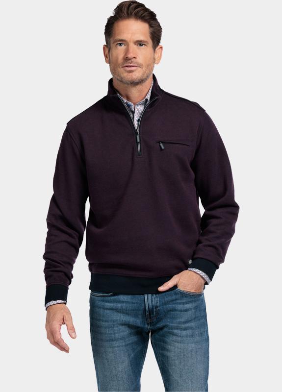 Baileys sweat halfzip Paars Sweatshirt 1/2 Zip  2-tone Ja 523157/40