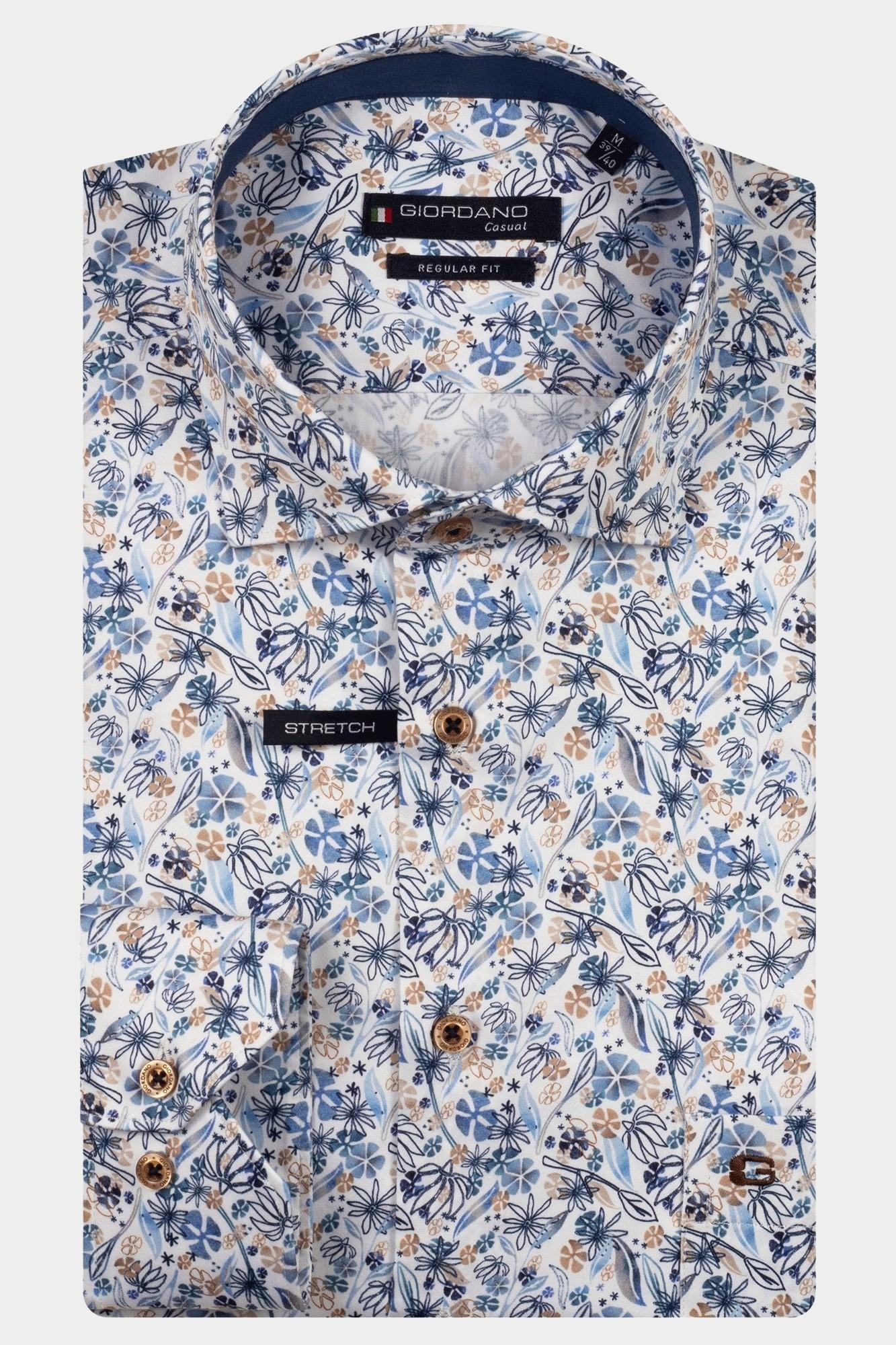 Giordano Casual hemd lange mouw Wit Maggiore long sleeve semi cut 527043/10