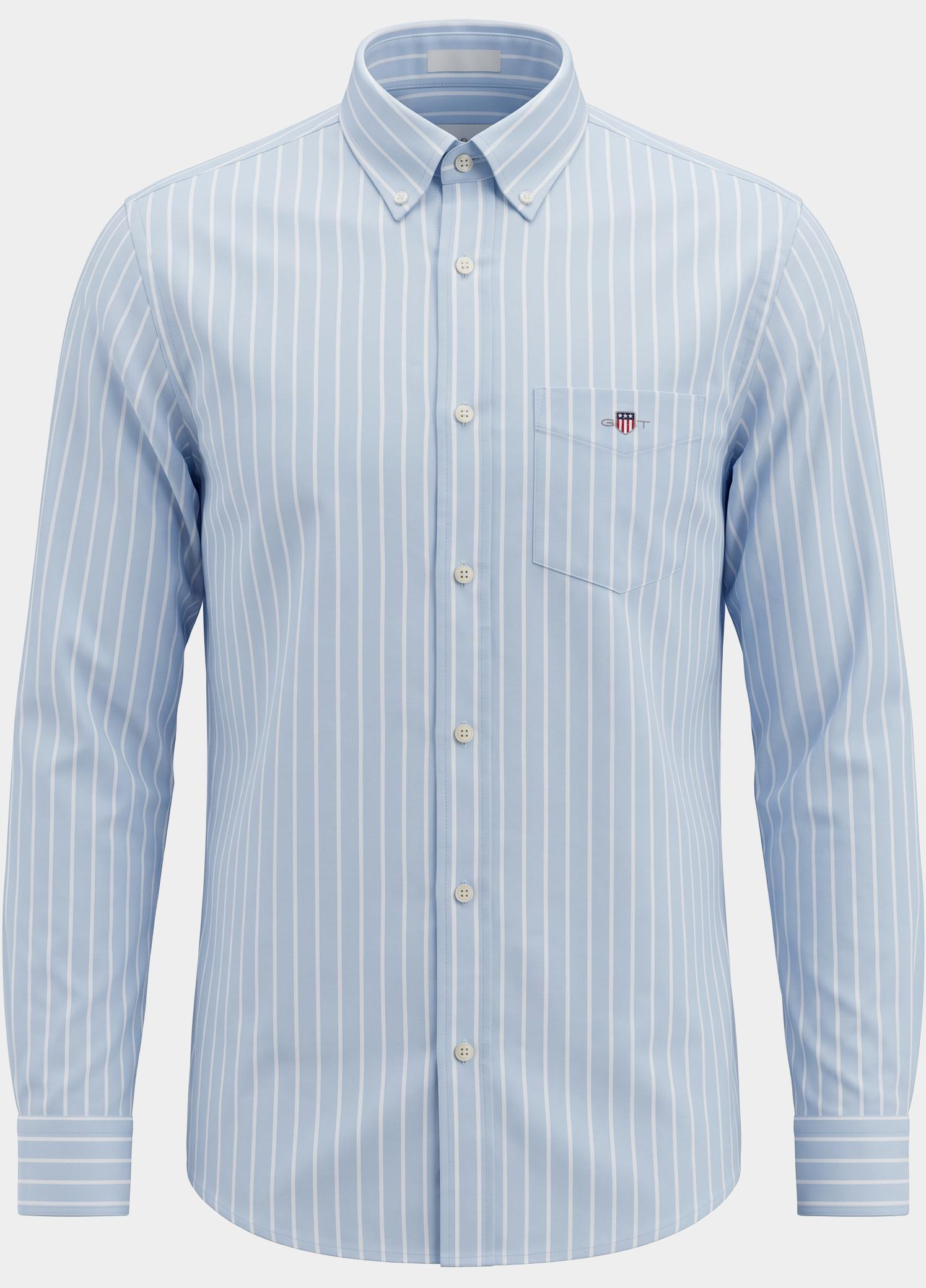 Gant Overhemd heren Blauw Klassiek poplin overhemd met 3262031/455