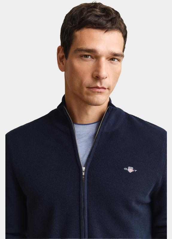 Gant Vest heren Blauw Katoenen vest met ritssluitin 8030293/433