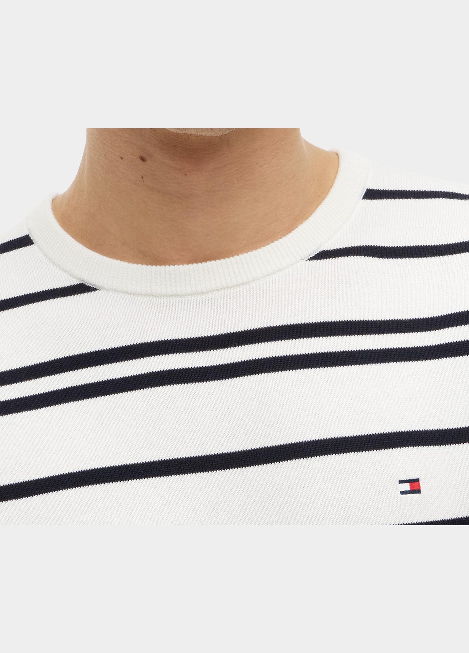Tommy Hilfiger Pullover heren Wit Essential SSNL Cotton Crew Nec MW0MW39999/0K4