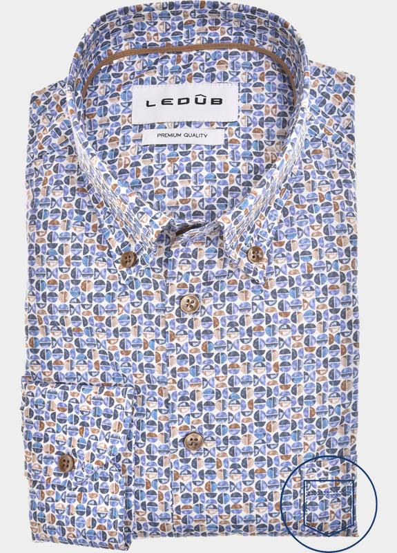 Ledub Business hemd lange mouw Blauw LE24308 MFN5 0143295/140-645-000