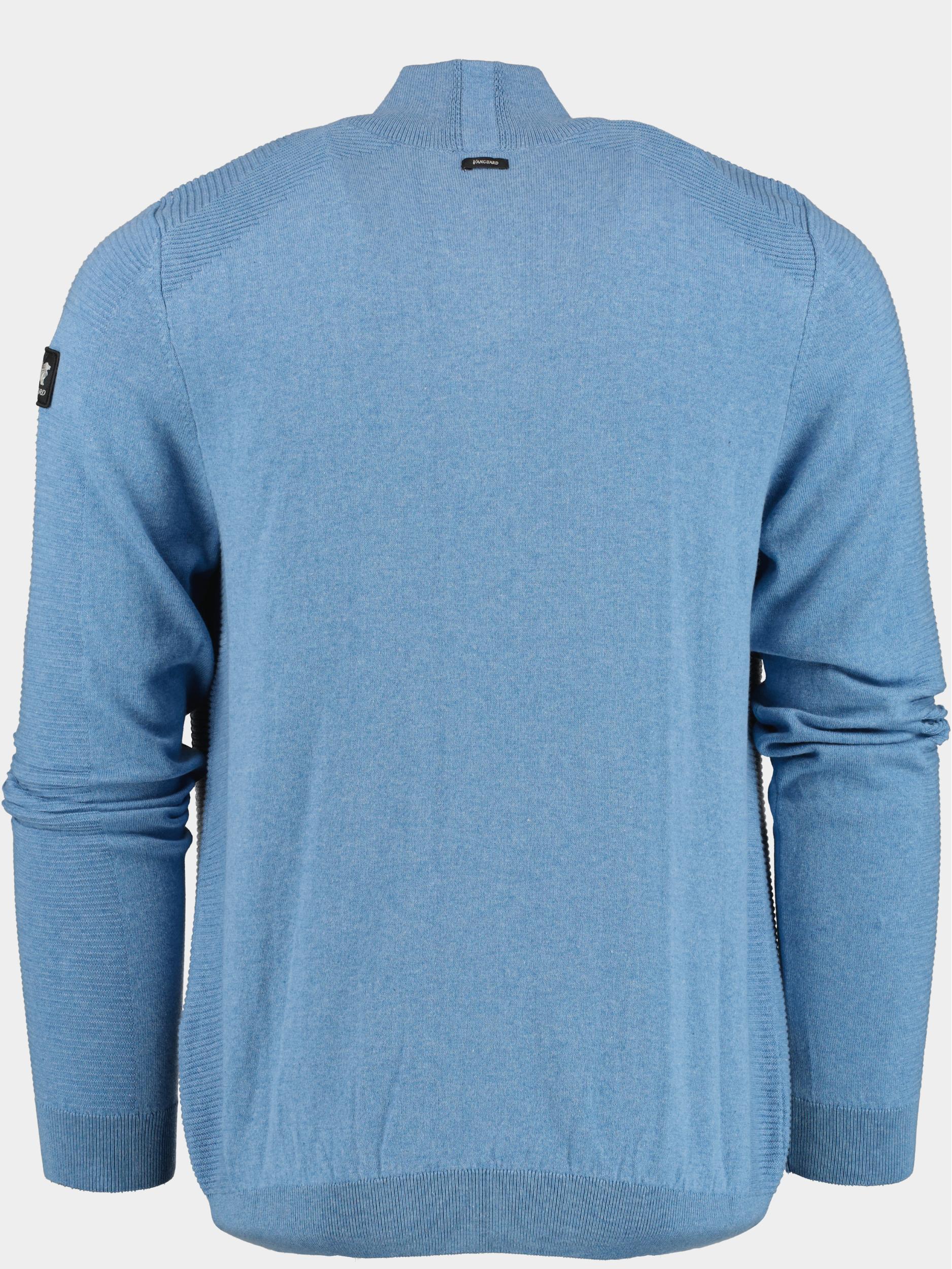 Vanguard Pullover Blauw Half zip collar cotton  struc VKW2308308/5709