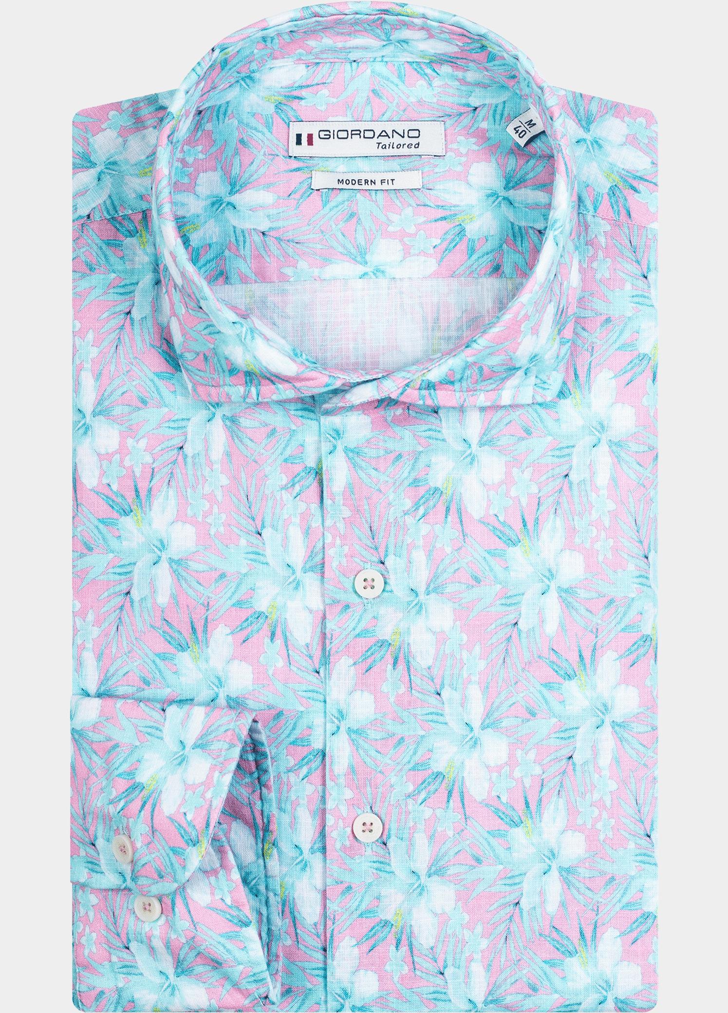 Giordano Overhemd heren Roze Maggiore, LS Semi Cutaway Big 417845/51