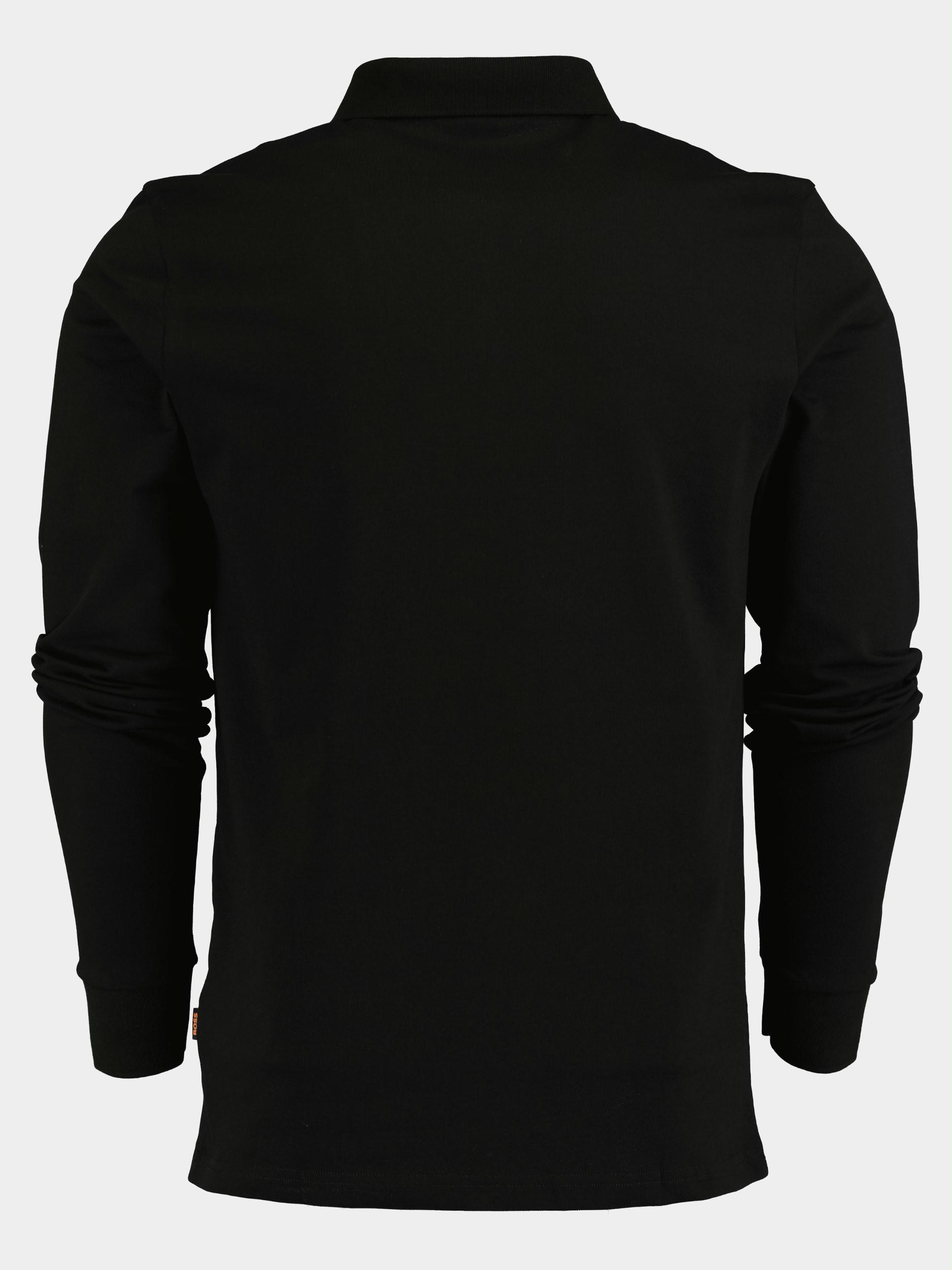 BOSS Orange Polo lange mouw Zwart Passerby 10242645 01 50472681/001