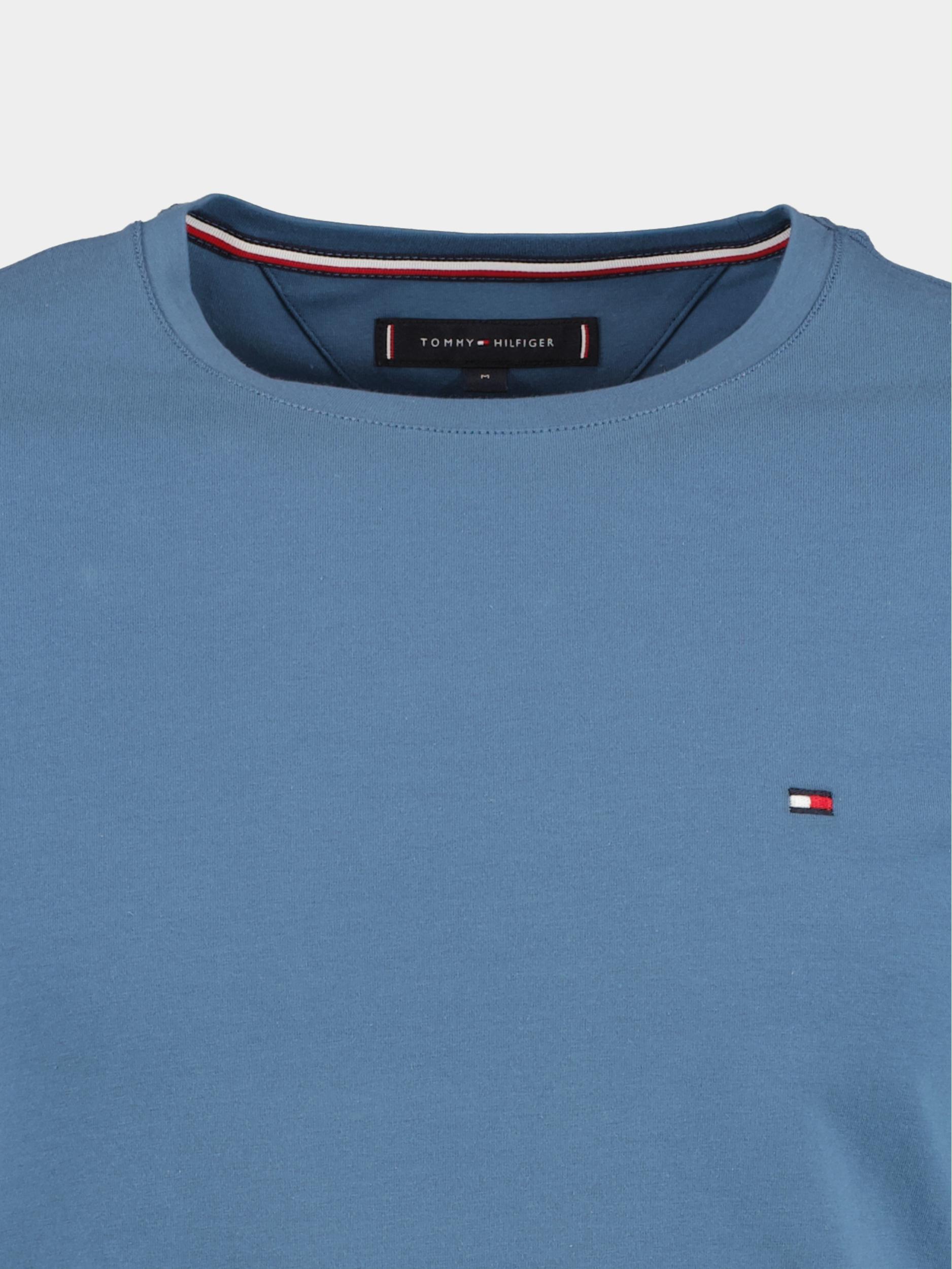 Tommy Hilfiger T-shirt korte mouw Blauw Stretch Slim fit tee MW0MW10800/DBX