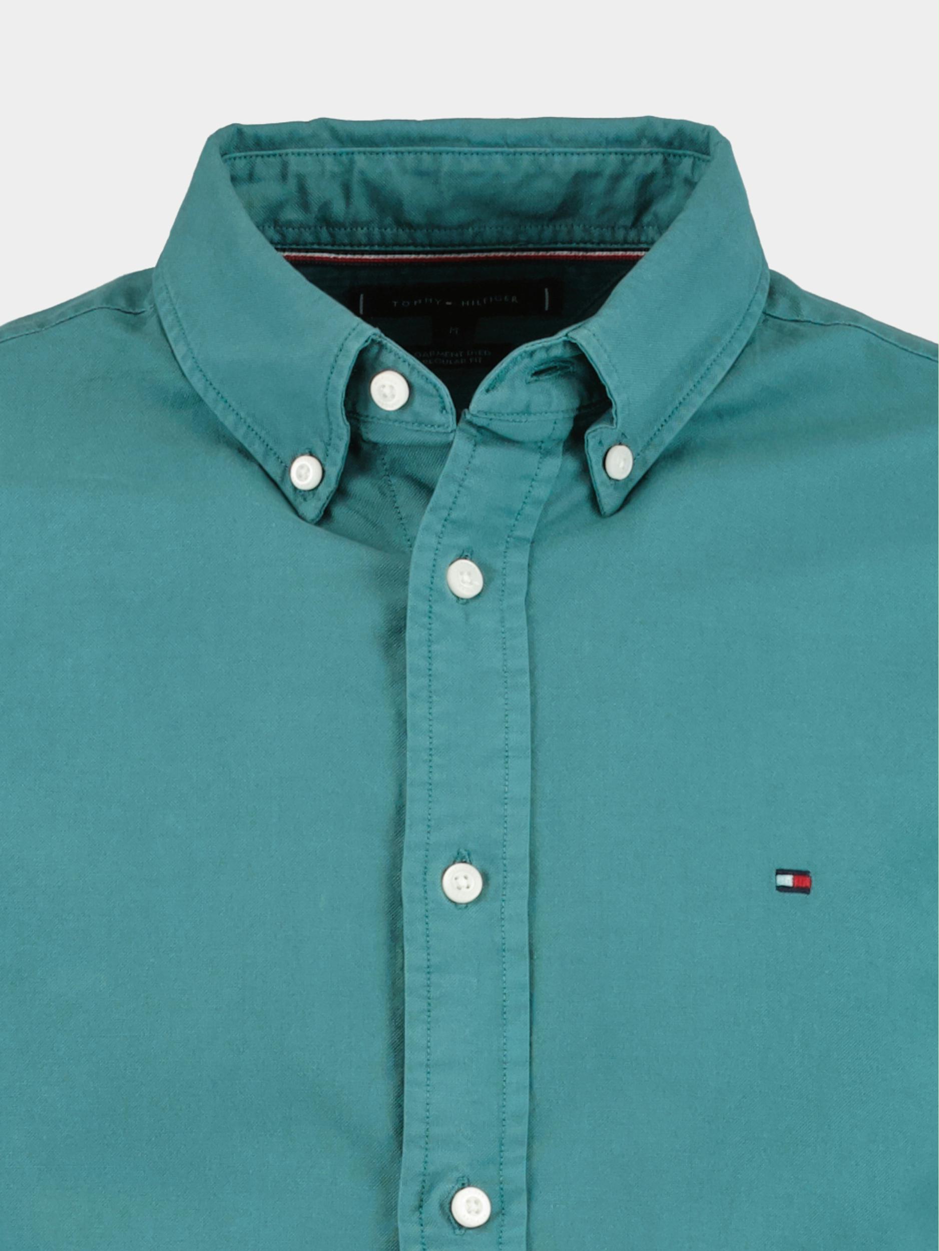 Tommy Hilfiger Casual hemd lange mouw Groen Pigment garment dye MW0MW30677/MB6