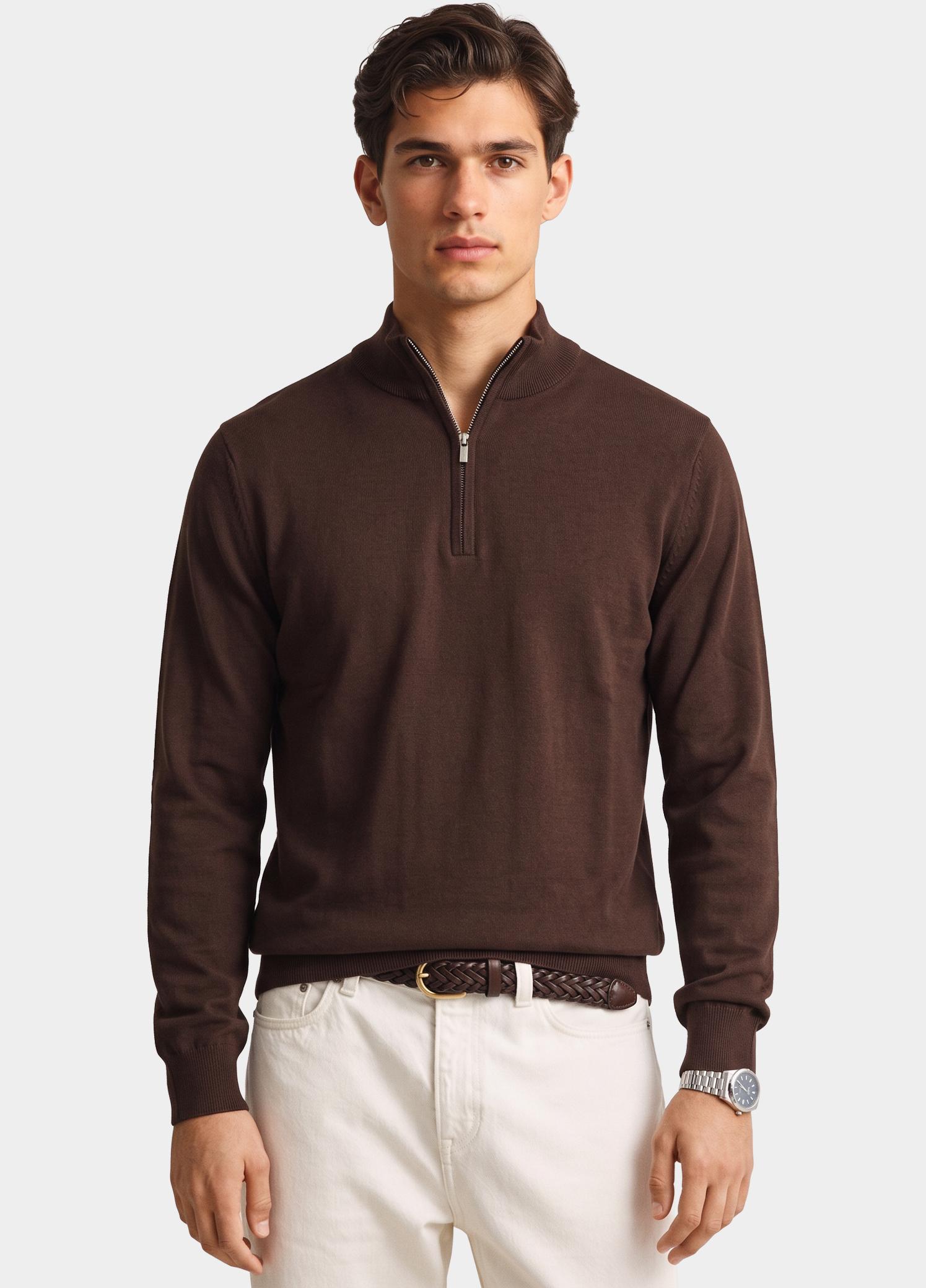 Bos Half Zip Bruin  302/8106