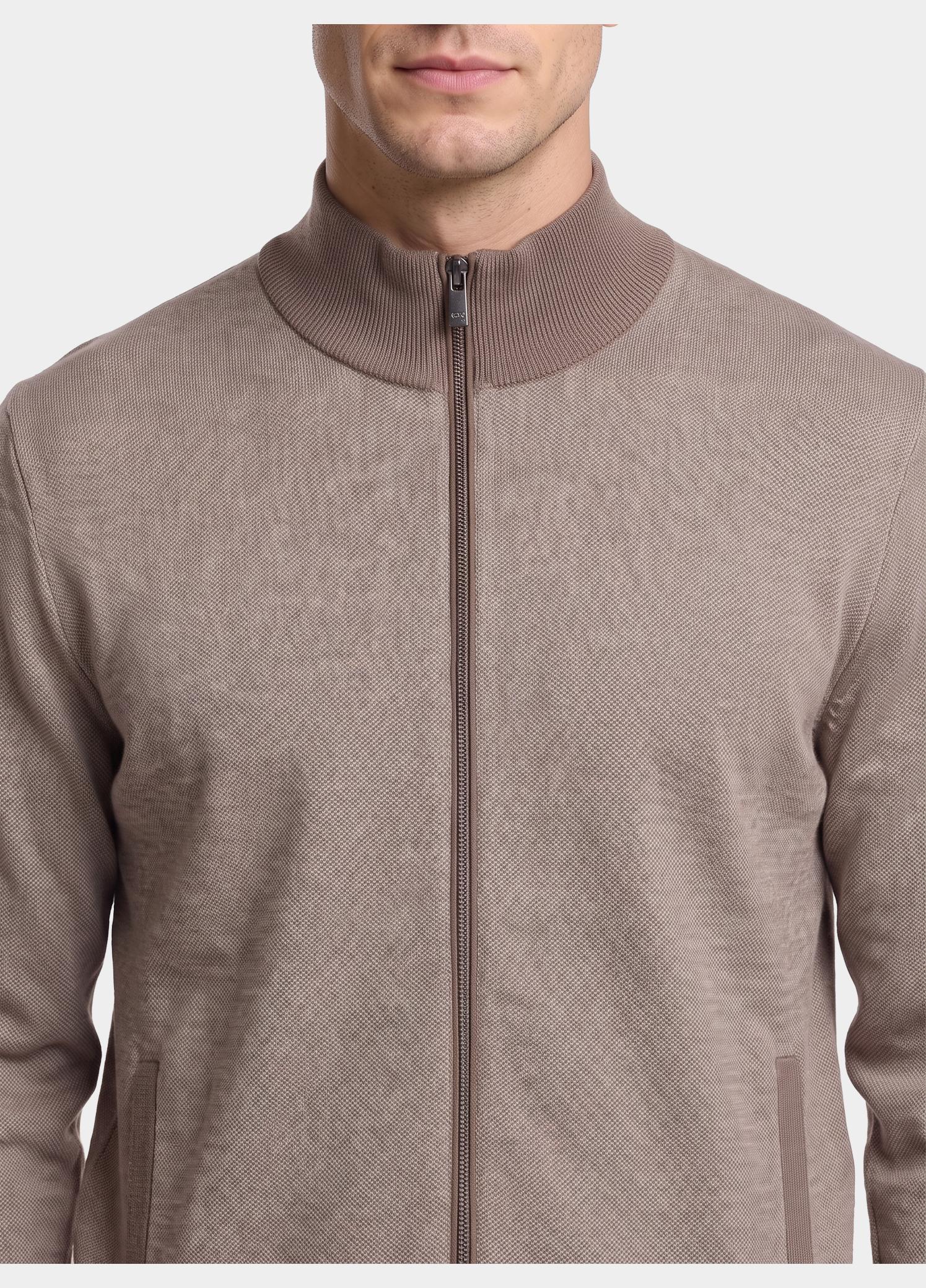 Baileys Vest heren Bruin Cardigan Zip  all-over in  2- 622180/875