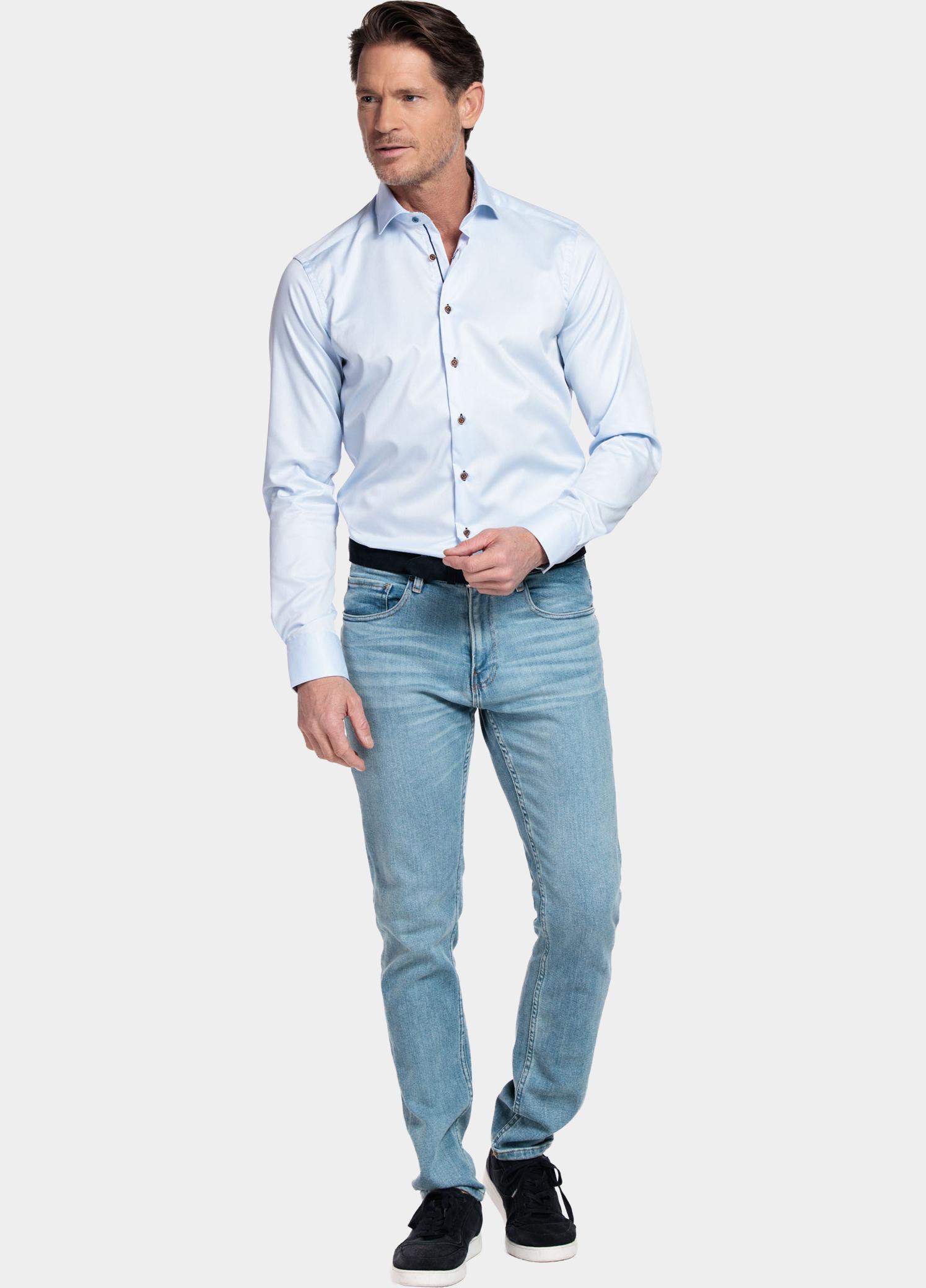 Giordano Overhemd heren Blauw Locarno Long Sleeve Semi Cuta 617864/61