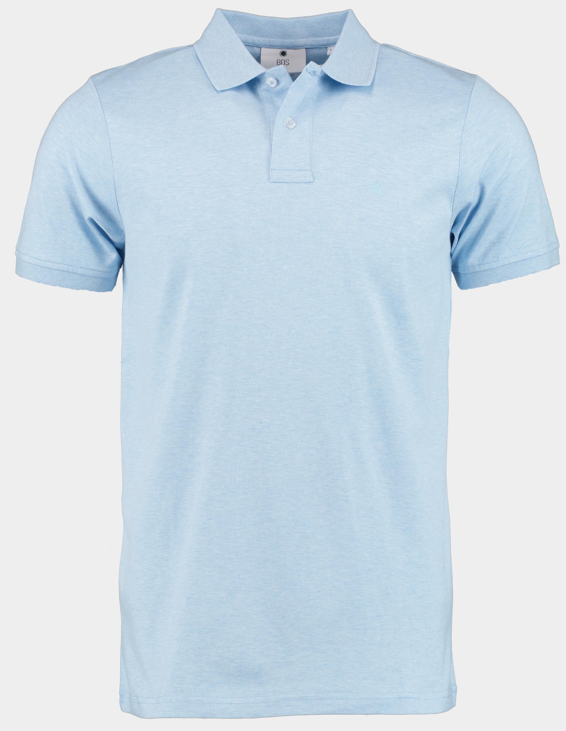 Bos Polo korte mouw Blauw Fender Polo Melange 24108FE62BO/210 light blue