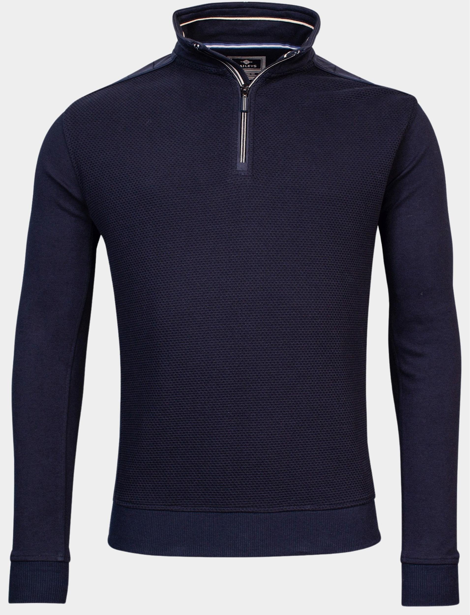 Baileys Sweater Blauw Sweatshirt 1/2 zip 323177/60
