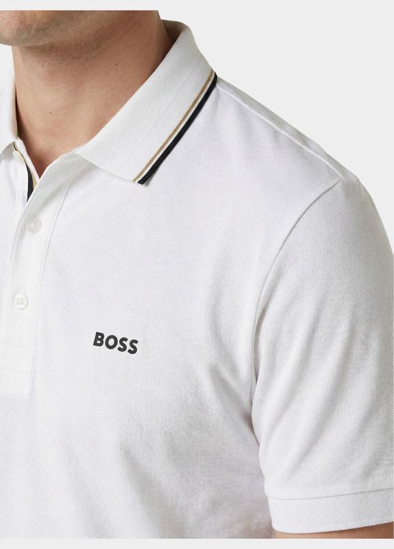 BOSS Green Polo korte mouw Wit PL_GOC Birdie Paule 10272836 50559365/100