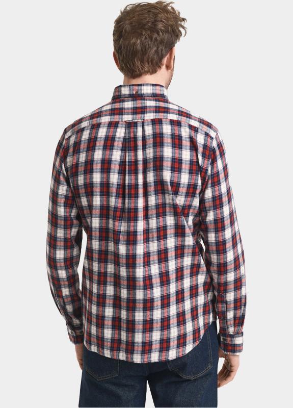 Gant Casual hemd lange mouw Rood Reg Windblown Flannel Check Sh 3250242/623