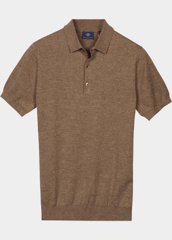 Baileys Polo heren Bruin Polo knitted -SS Polo Collar 615703/863