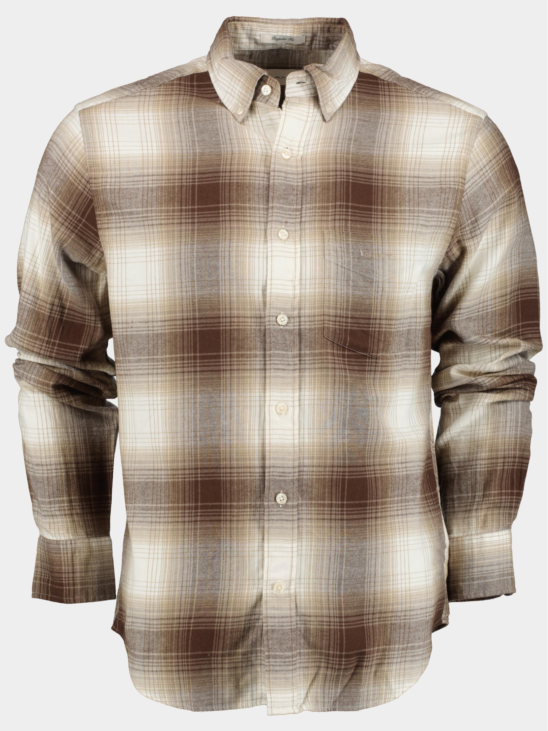 Gant Casual hemd lange mouw Bruin Reg UT Shadow Check Flannel Sh 3230214/261