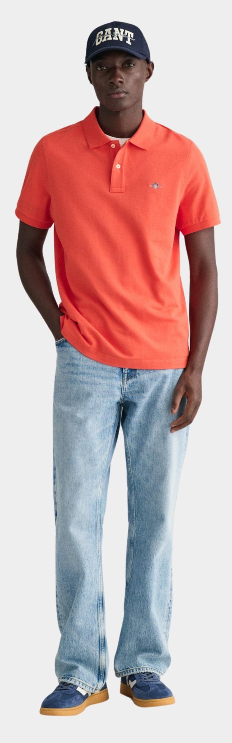 Gant Polo korte mouw Oranje Shield SS Pique Polo 2210/828