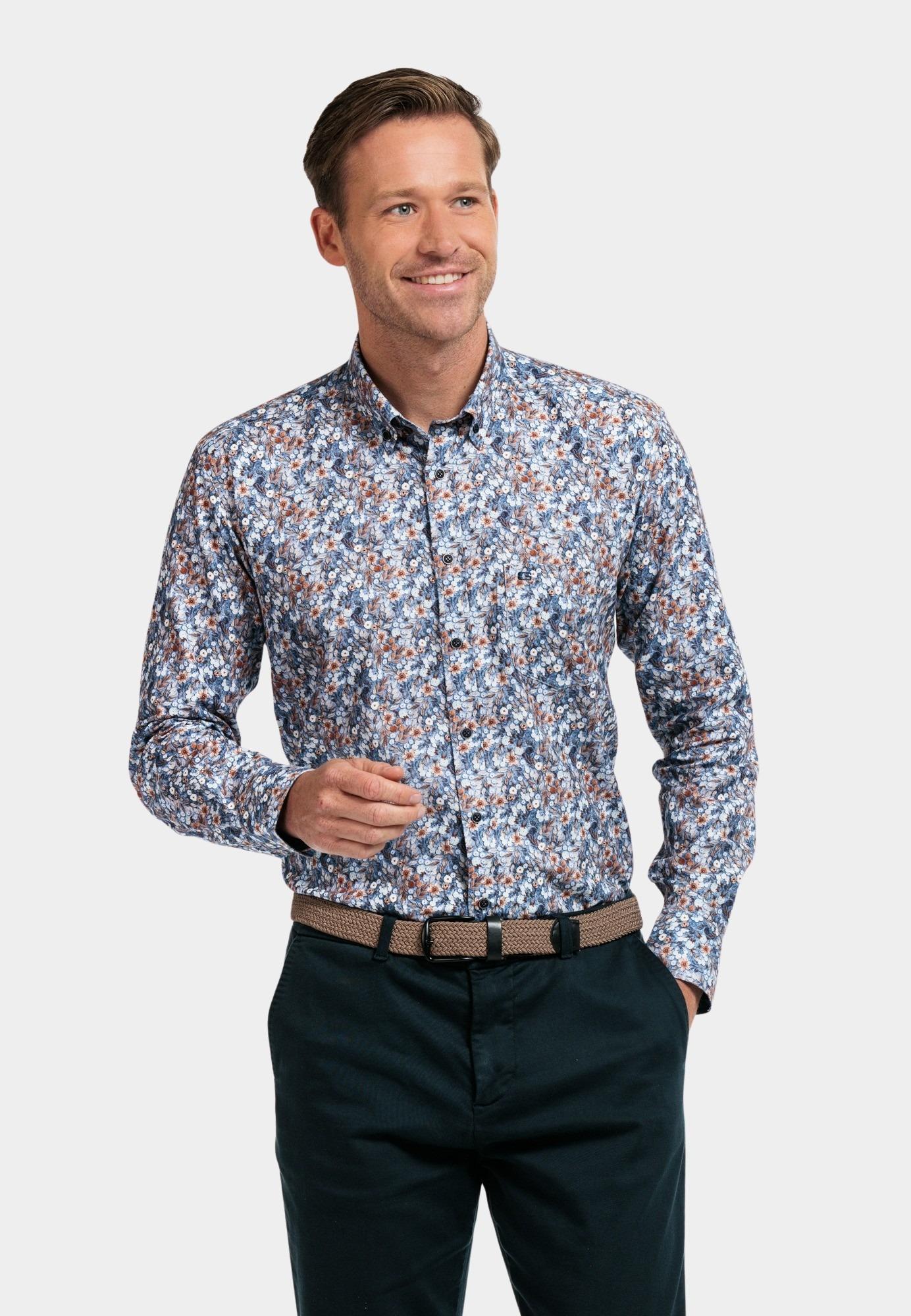 Giordano Casual hemd lange mouw Blauw Ivy, LS Button Down Autumn Pr 427039/61