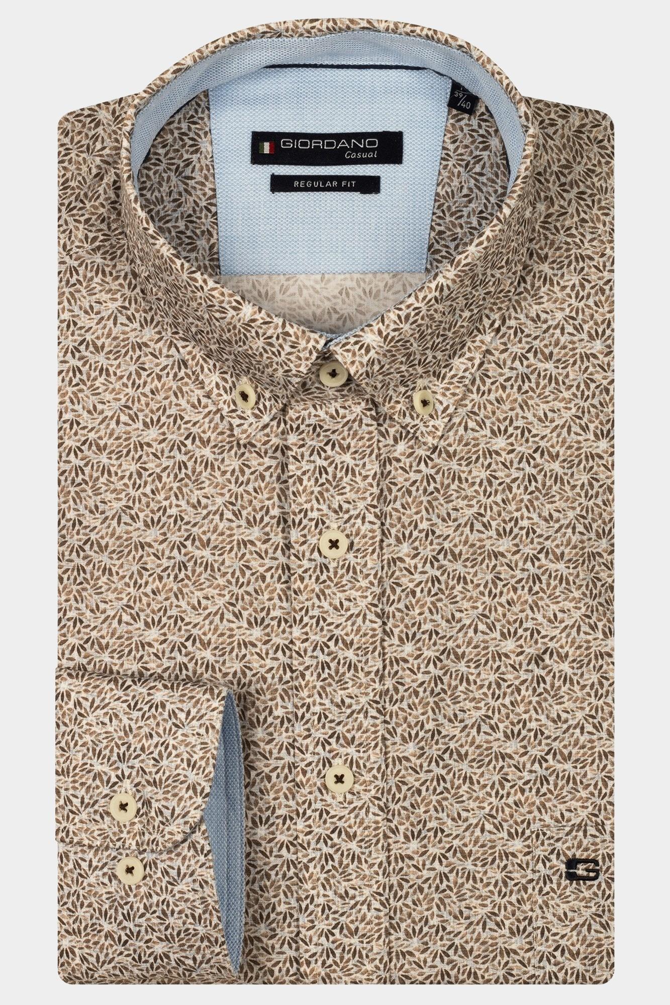 Giordano Casual hemd lange mouw Bruin Ivy long sleeve button down s 517038/80