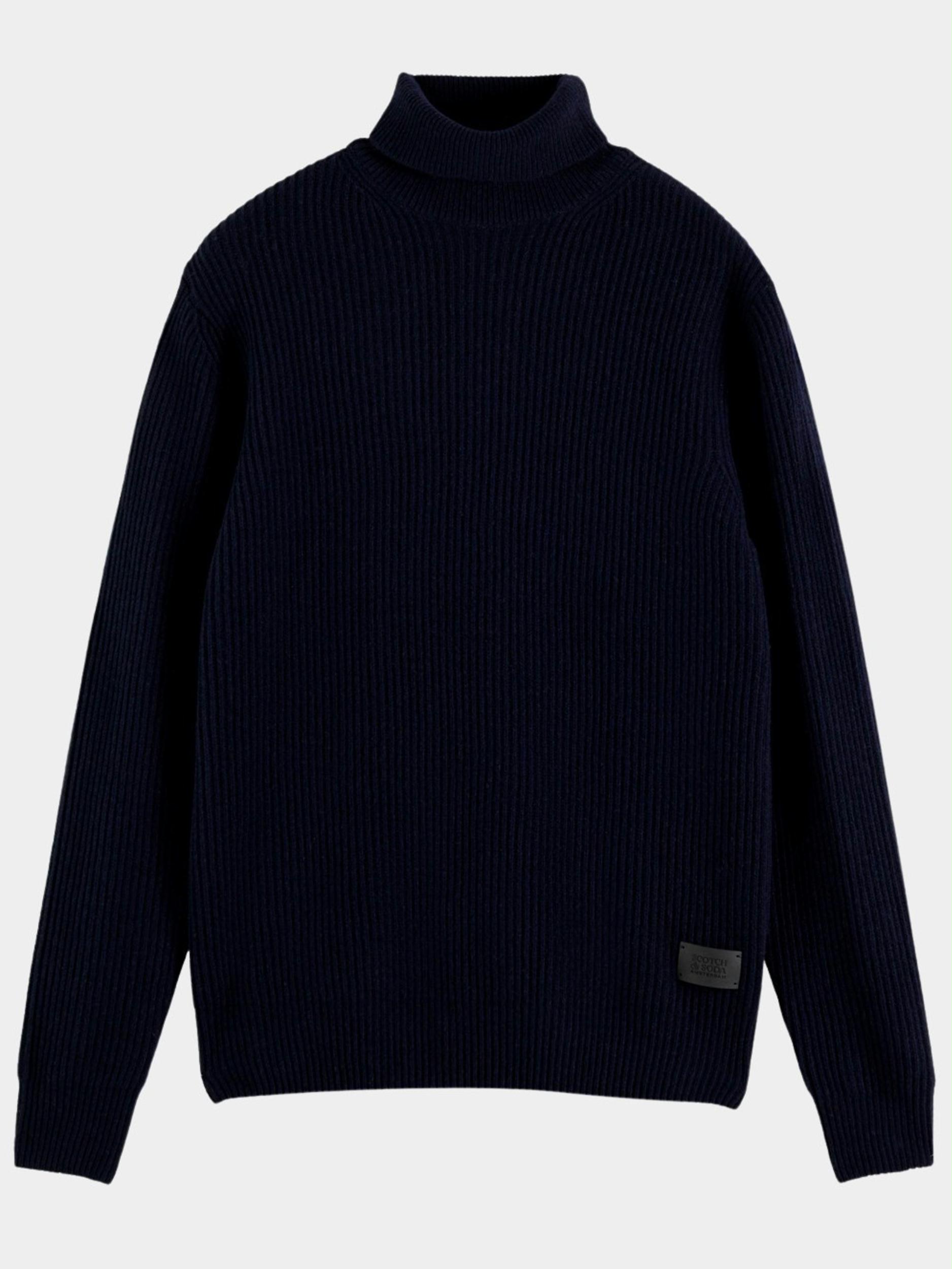 Scotch & Soda Pullover Blauw Recycled wool rib-knit turtlen 169280/0004