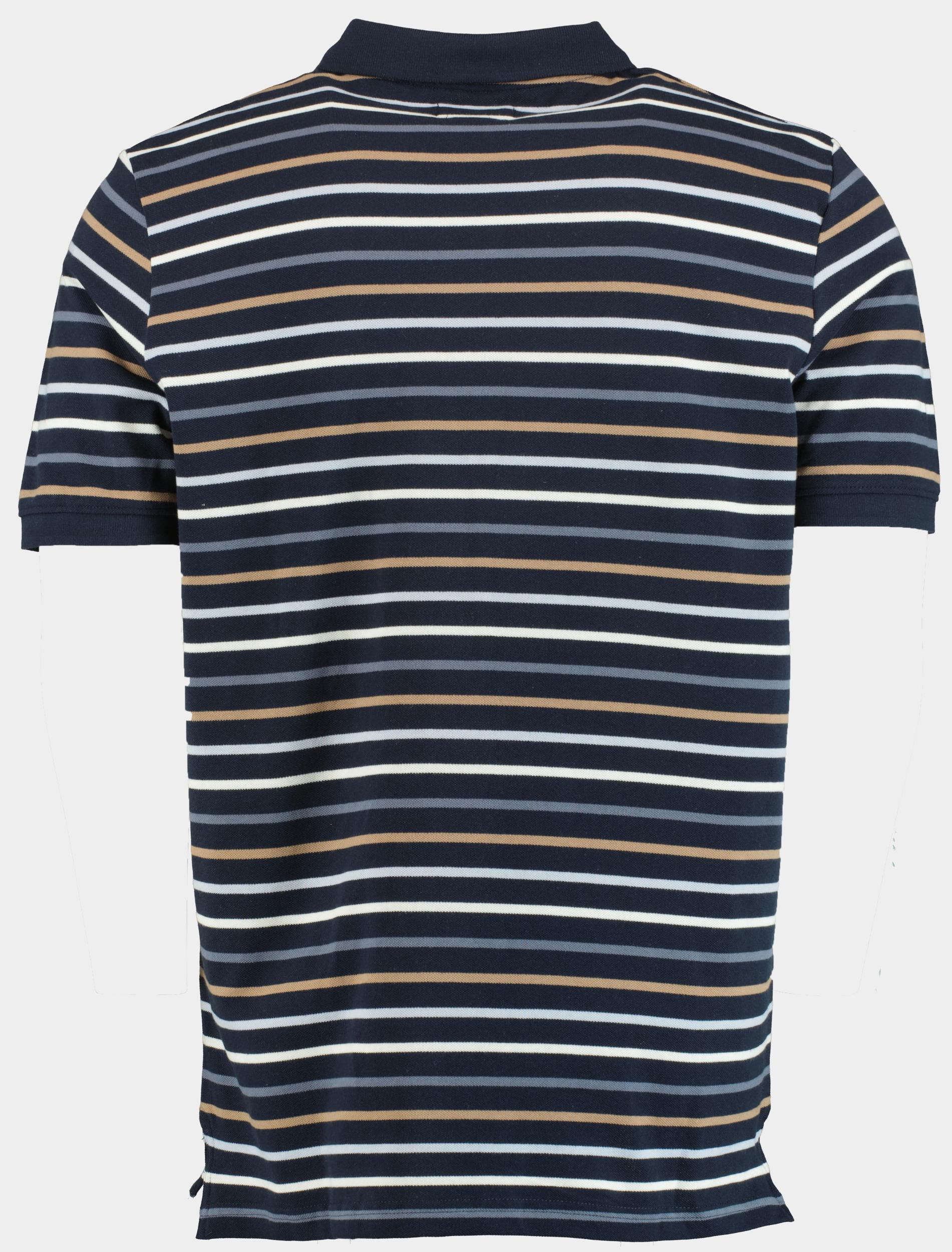 Commander flag Polo korte mouw Blauw 3-Knopf-Polo-Shirt, 1/2 Arm 214008263/642
