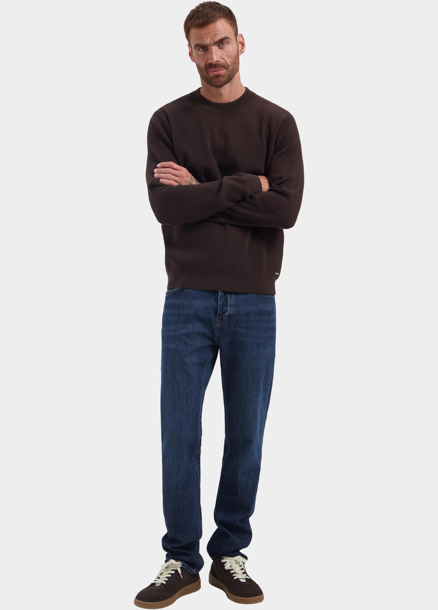 Dstrezzed Pullover heren Bruin Oscar Rib Mockneck 406824/799