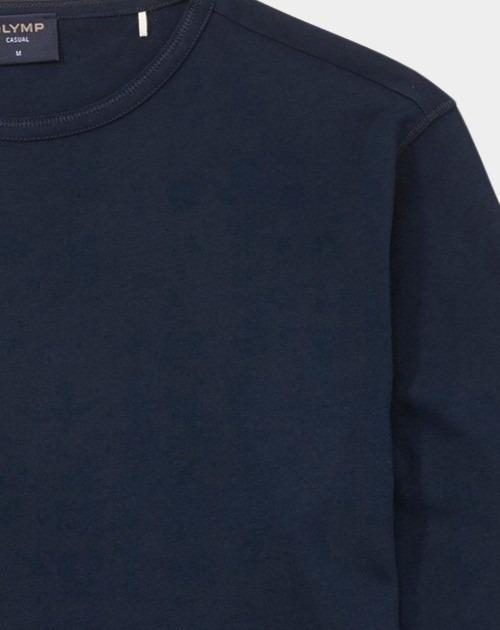 Olymp T-shirt lange mouw Blauw Crewneck Casual 560424/18