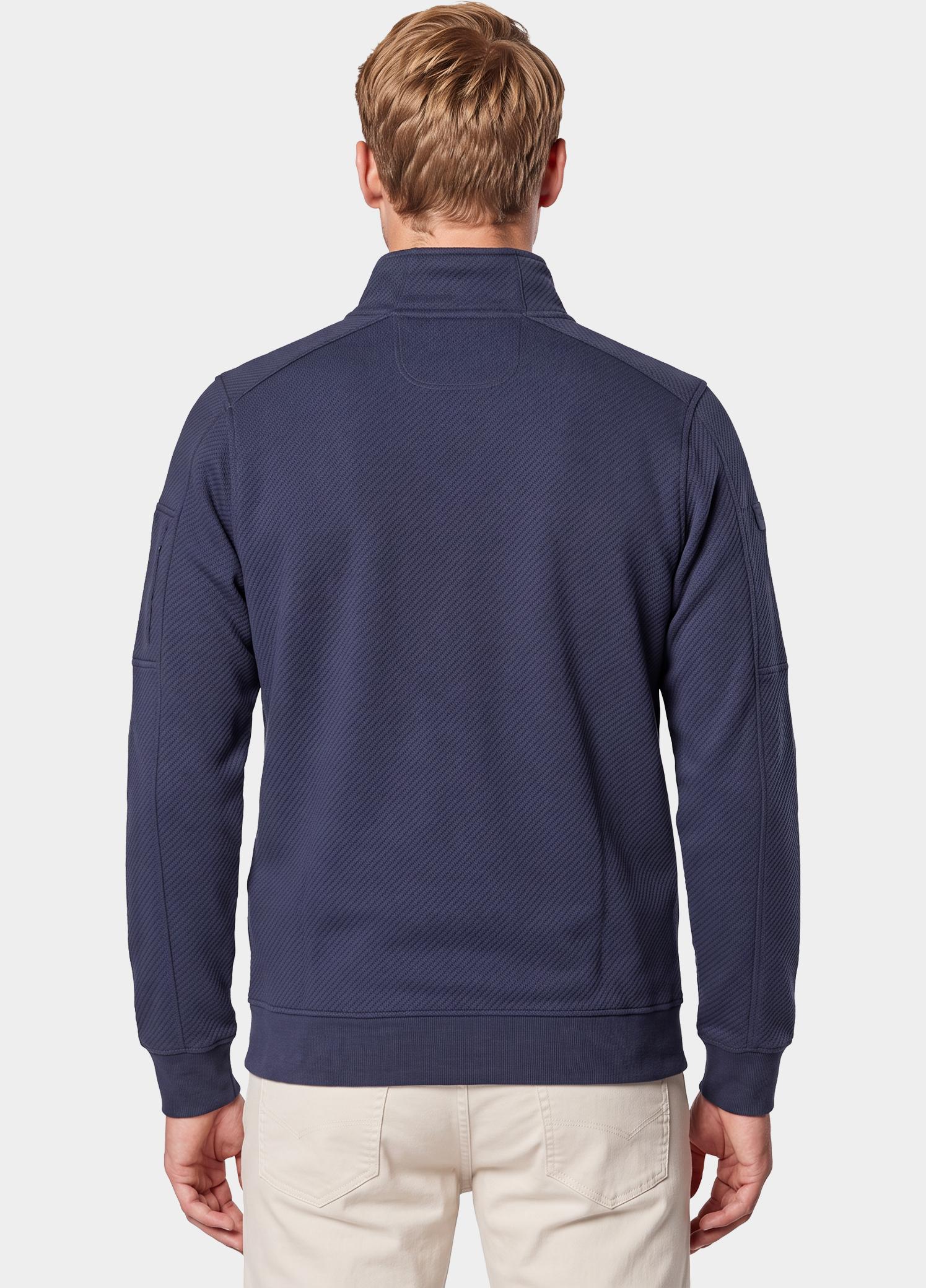 Baileys sweatvest heren Blauw Sleeve Pocket, Diagonal Struc 622220/60