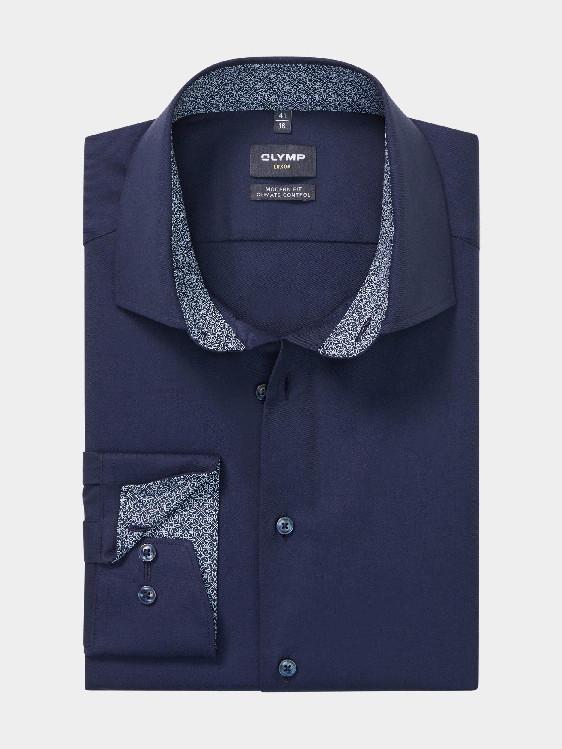 Olymp Business hemd lange mouw Blauw Luxor CC 134284/18