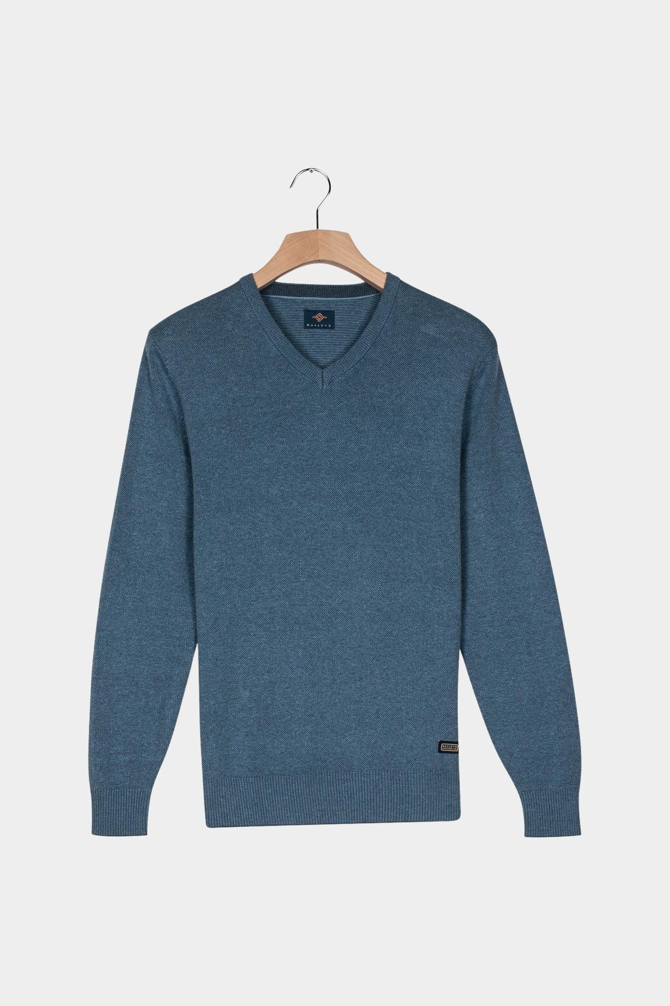 Baileys Pullover Blauw V-Neck Pullover  all-over 2-t 528109/665
