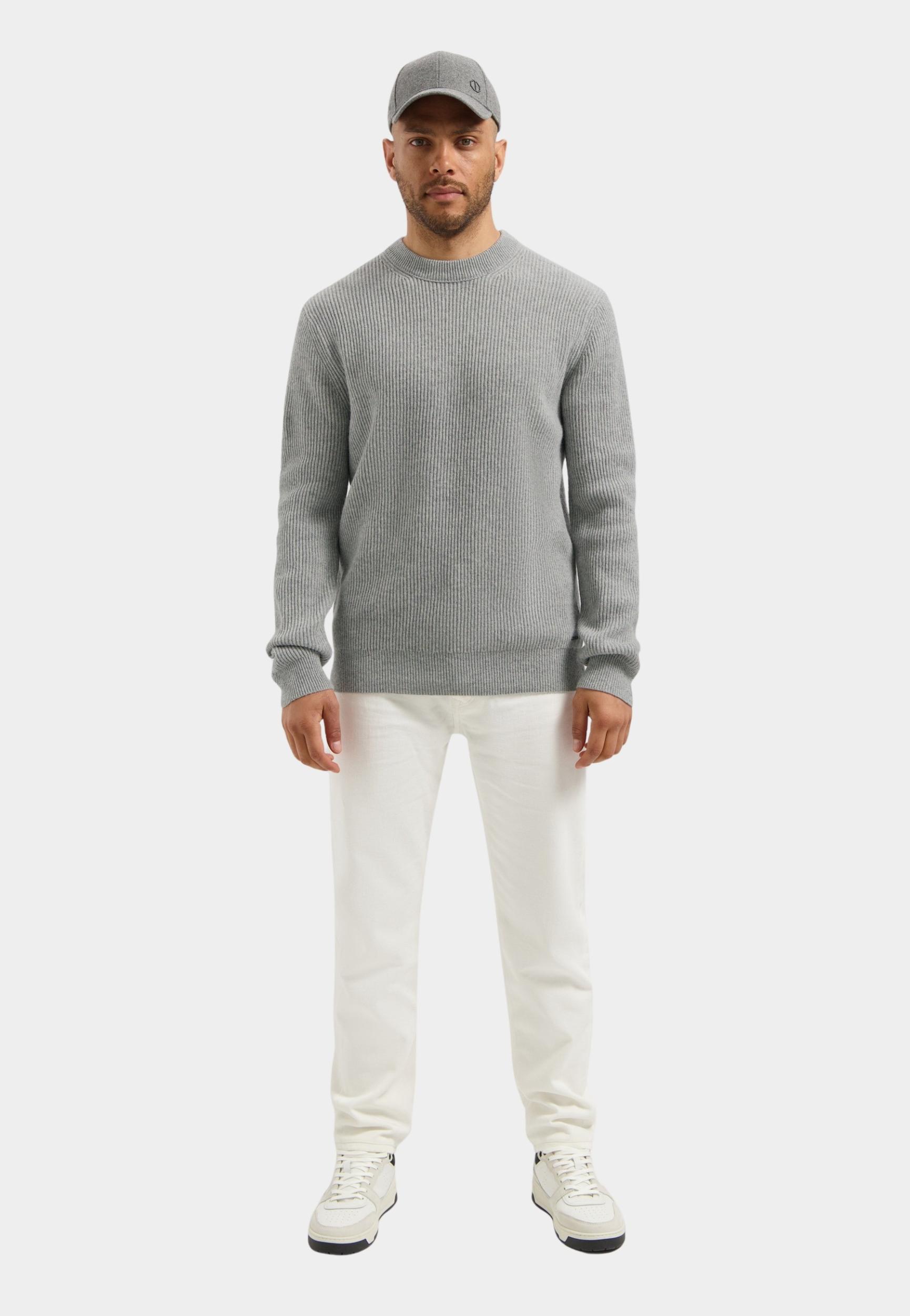 Dstrezzed Pullover Grijs DS_Stef rib Crewneck 405951/810