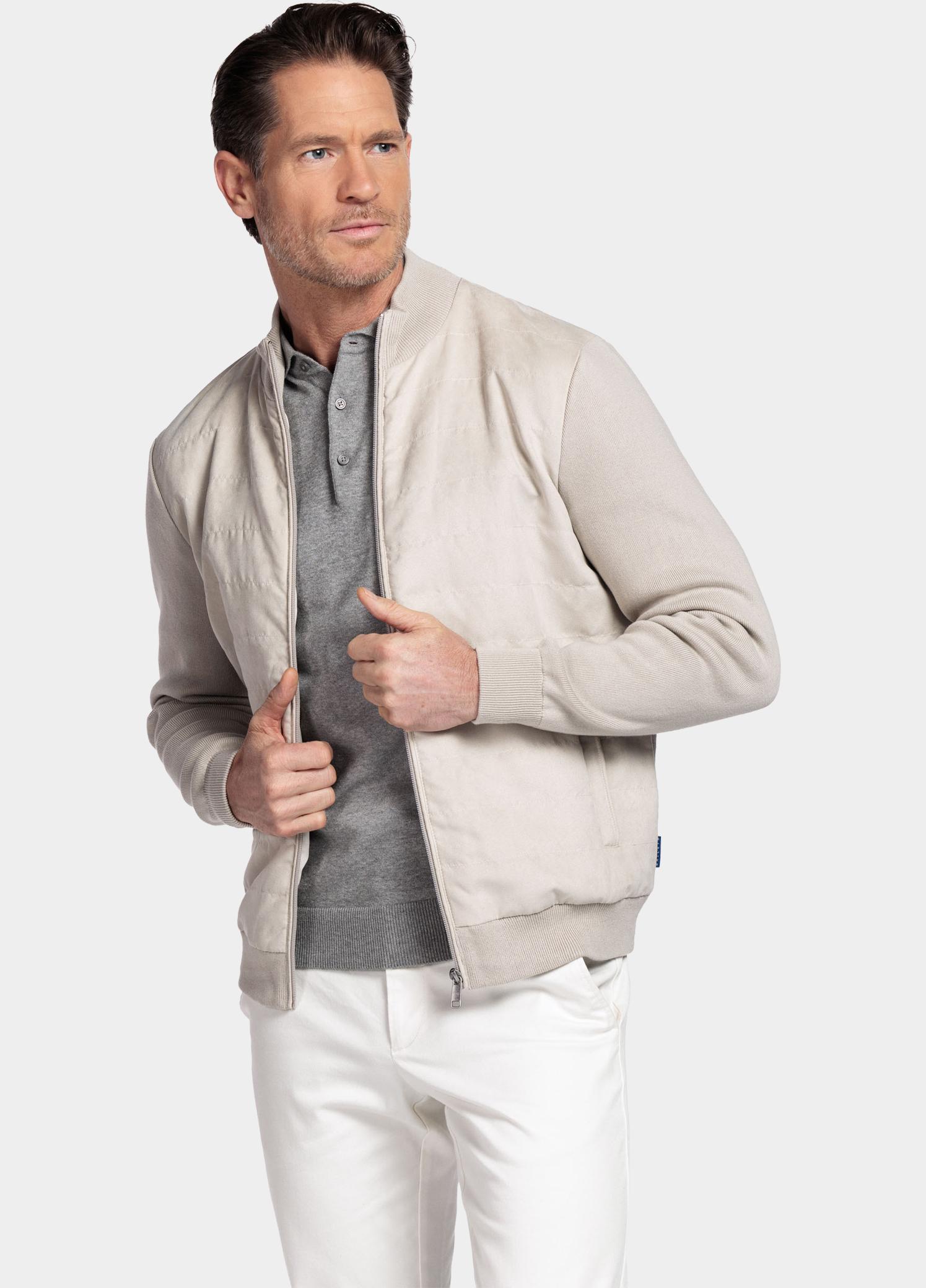 Baileys Vest heren Wit Cardigan Zip  Milano knit 612015/815