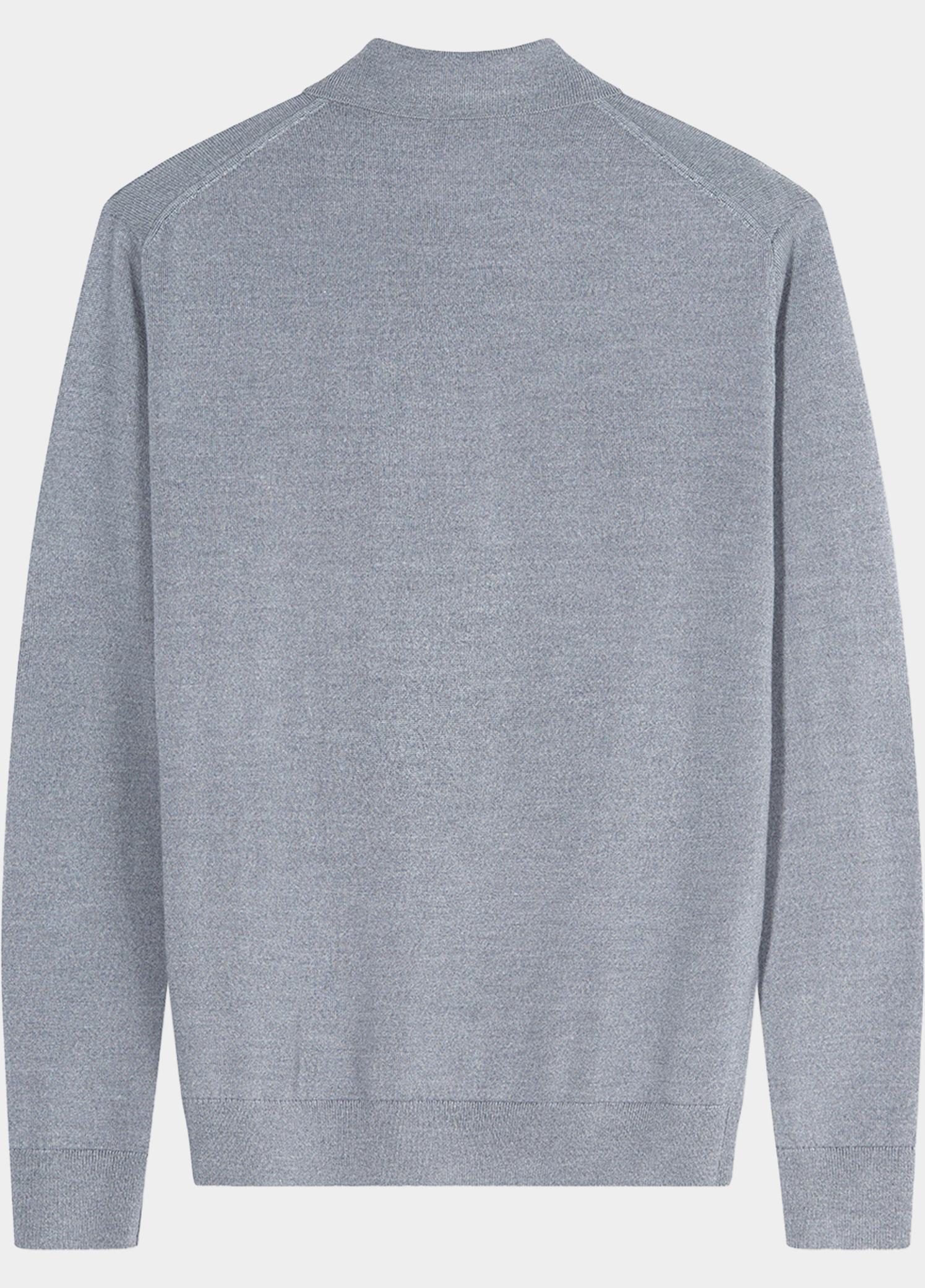 Olymp Polo lange mouwen heren Grijs Polo Strick 533924/63