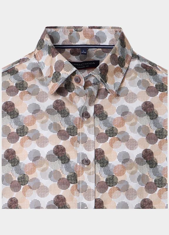 Casamoda Casual hemd lange mouw Bruin Kent Casual Fit 454487100/200