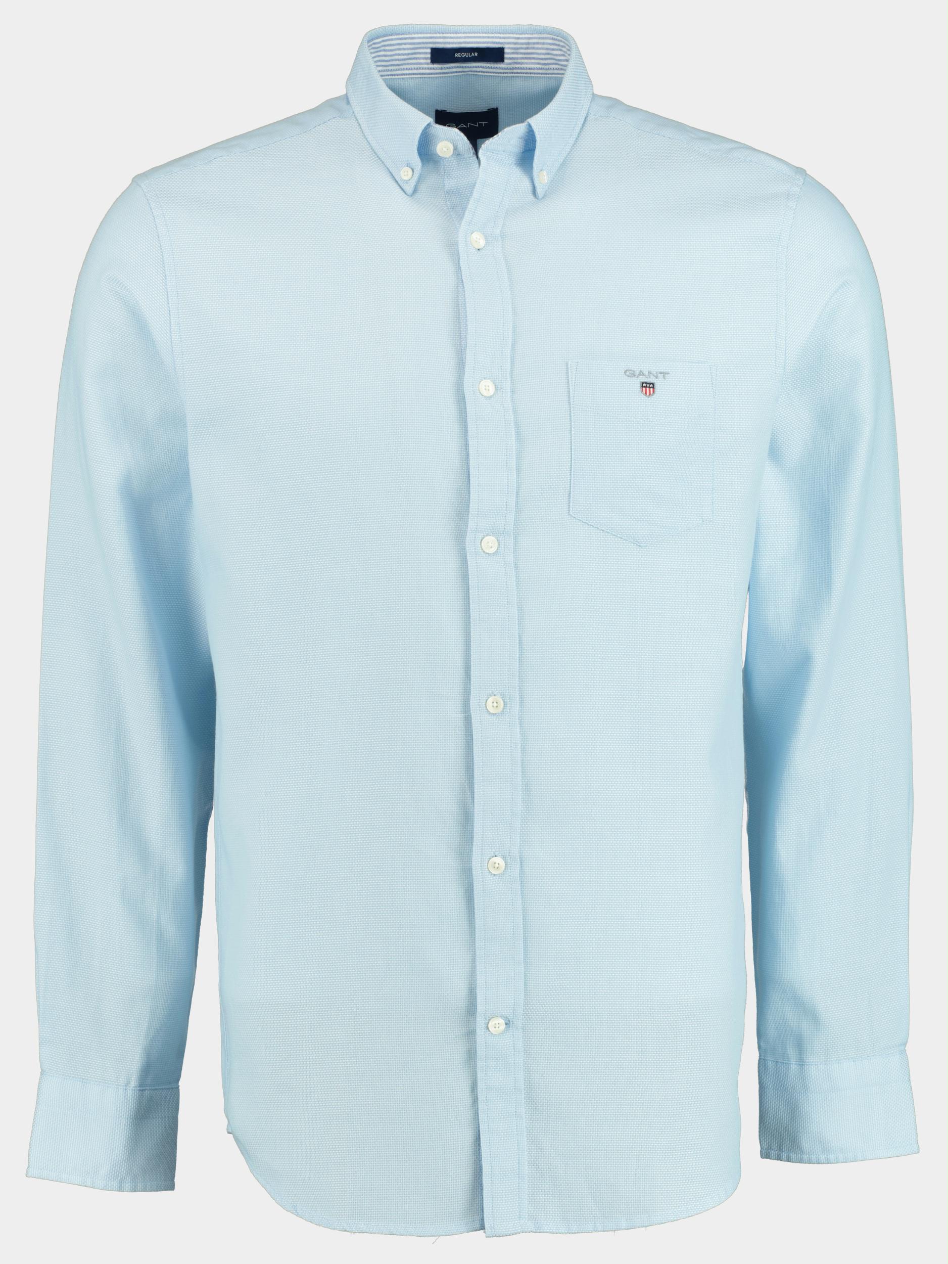 Gant Casual hemd lange mouw Blauw D1. Reg Shield Texture BD 3020070/468