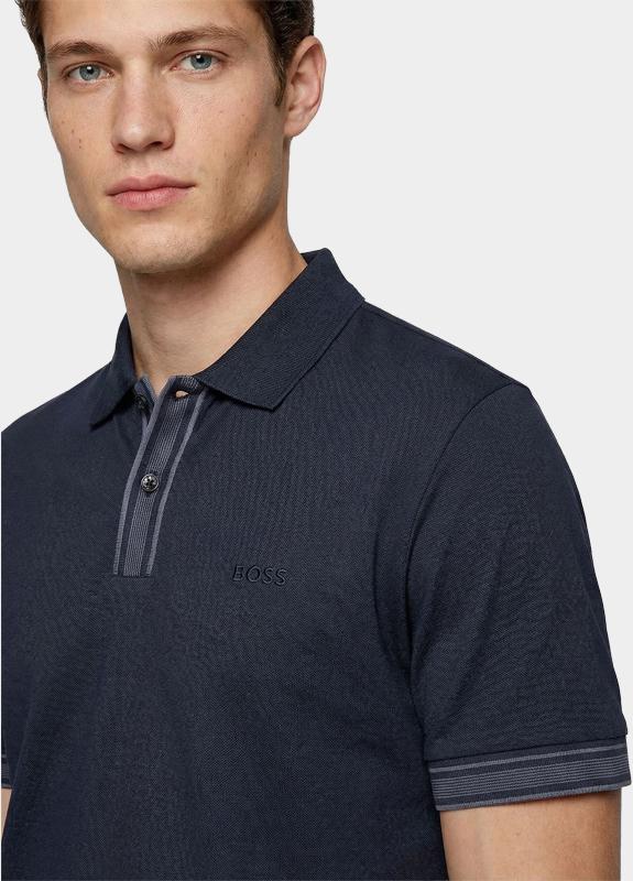 BOSS Black Polo korte mouw Blauw H-Parlay 238 10277803 01 50559668/404