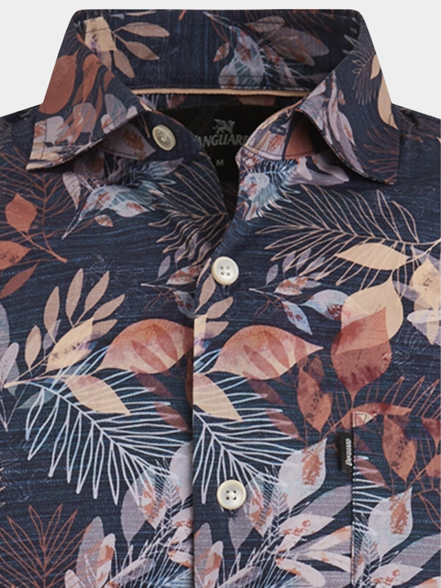 Vanguard Casual hemd korte mouw Blauw Short Sleeve Shirt Print on f VSIS2304238/5361