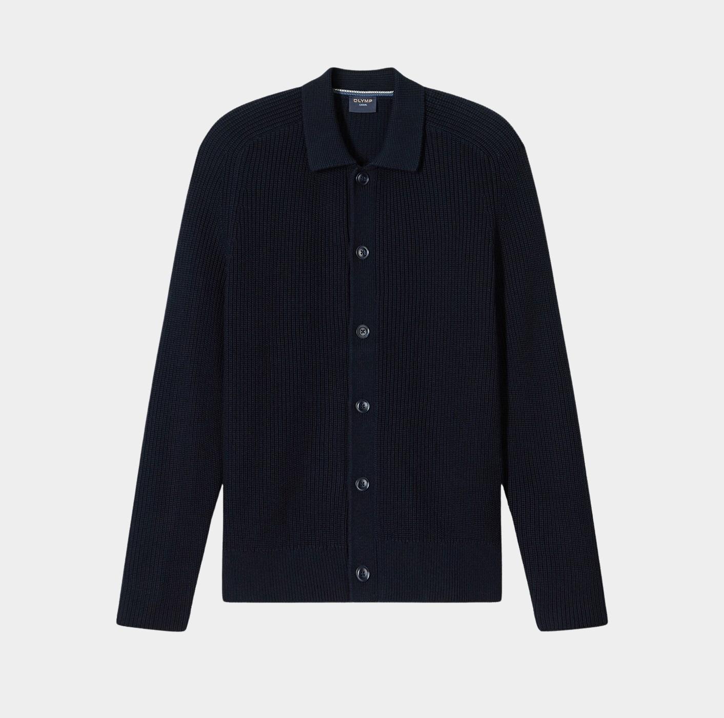 Olymp Vest Blauw Jacket Strick 531686/18