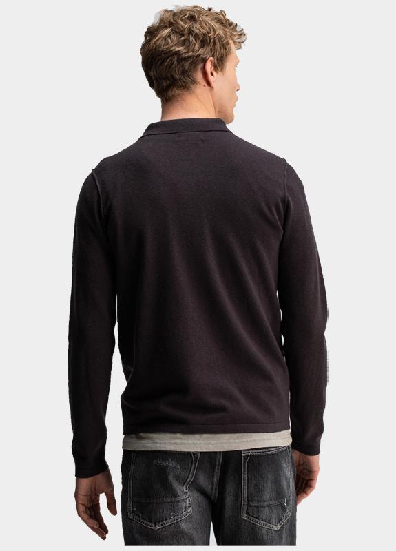 Butcher of Blue Polo lange mouw Bruin Clifden Polo M2126015/694