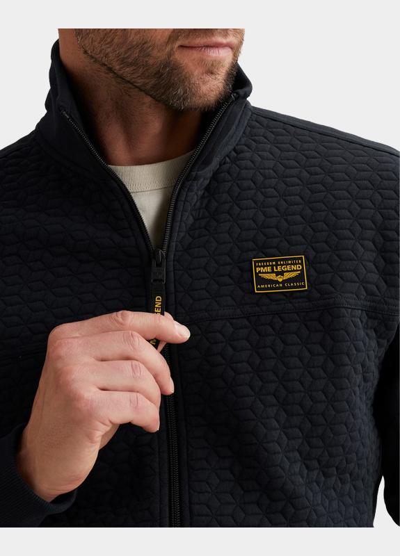 PME Legend Vest Blauw Zip jacket jacquard interlock PSW2602475/5281