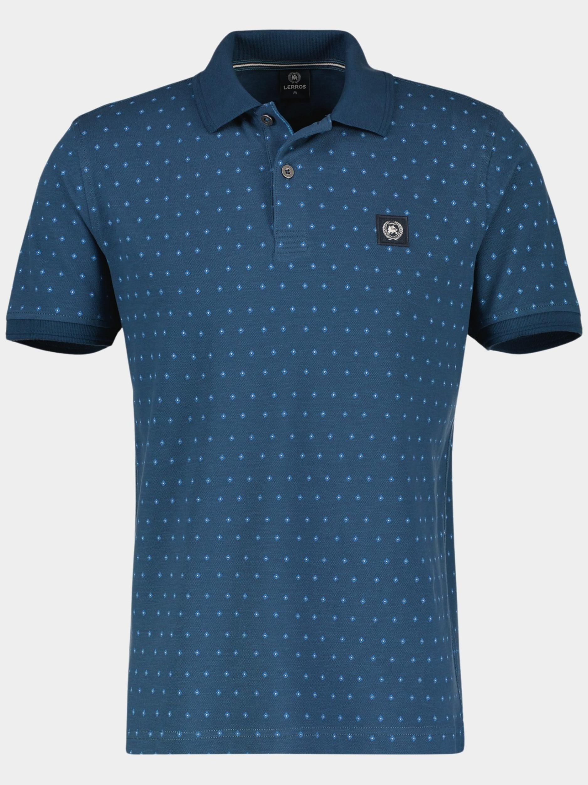 Lerros Polo korte mouw Blauw POLO 1/2 ARM 2433224/448 STORM BLUE